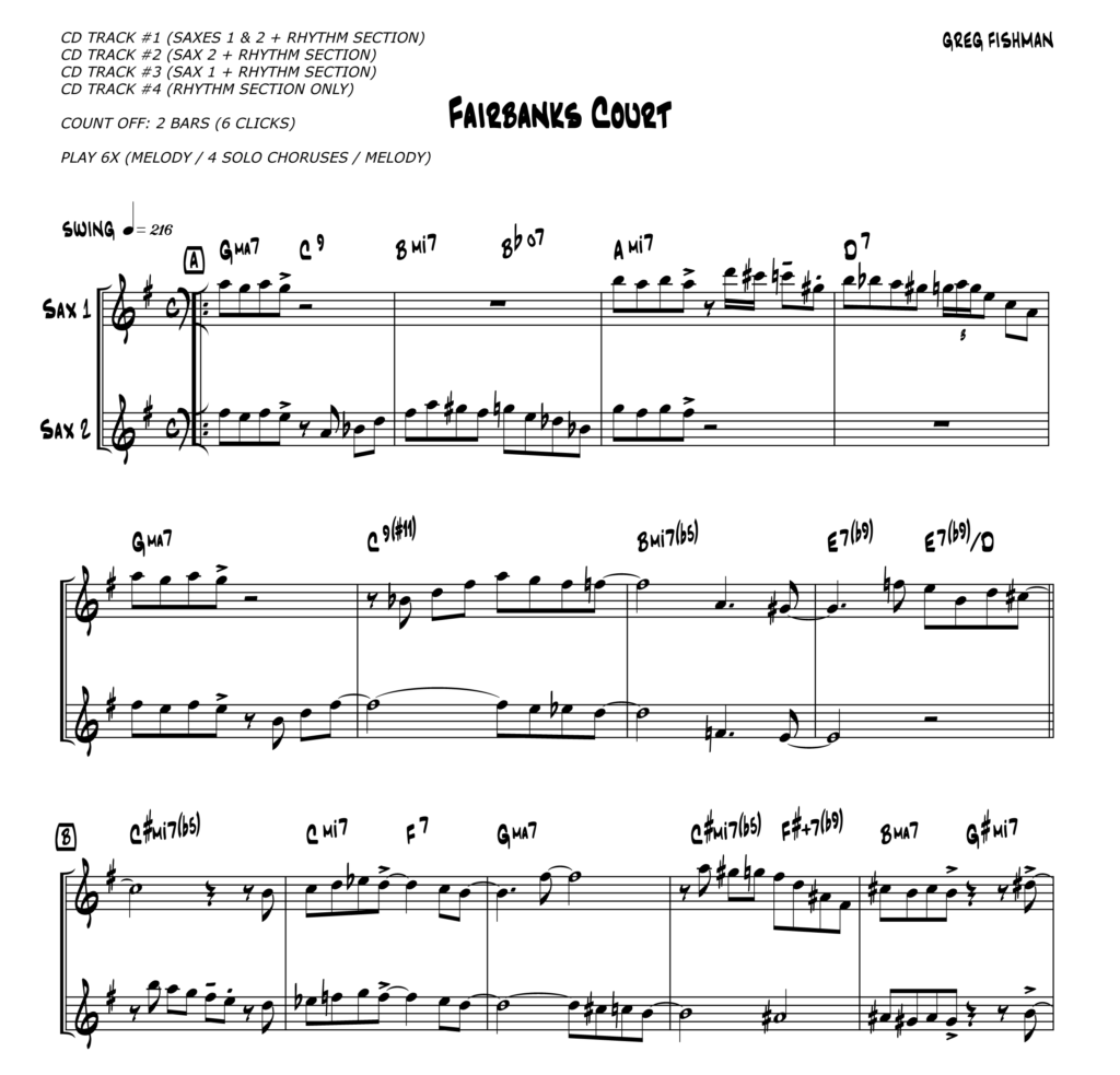 greg fishman jazz saxophone etudes free download